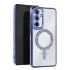 Samsung Galaxy S25 Kılıf Joke Simli Magneticsafe Kılıf - Mavi