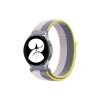 Samsung Galaxy Watch 4 Hasırlı Cırtcırtlı Kordon - Gri-Beyaz