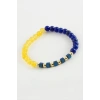 Sarı Lacivert Doğaltaş Bileklik 6 mm
