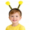 Sarı Siyah Arı Antenli Taç - Çocuk Arı Tacı Mega Ponponlu