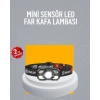Şarj Edilebilir Led Far Hareket Sensörlü 5 Modlu Outdoor