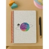 Satürn Kız Tasarımlı Spiralli Çizgili Defter – 80 Yaprak, 160 Sayfa (18 x 24 cm)