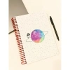 Satürn Kız Tasarımlı Spiralli Çizgili Defter – 80 Yaprak, 160 Sayfa (18 x 24 cm)