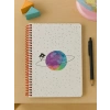 Satürn Kız Tasarımlı Spiralli Kareli Defter – 80 Yaprak, 160 Sayfa (18 x 24 cm)
