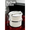 Sefer Tası Yemek Kabı Paslanmaz Çelik 2 Katlı 14 Cm 1.3 Litre