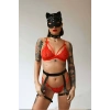 Seksi Deri Maske Tasma Ve Jartiyer Harness Takım - Brf783