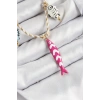 Seramik Motifli Pembe Balık Figürlü Model Krem İp Kadın Kolye - TJ-BKO10398