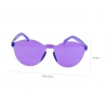 Sert Mika Oval Şekilli Çerçevesiz Mor Gözlük Retro Parti 5x14 cm (4887)