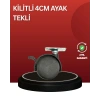 Sessiz Dönen Kilitli Mobilya Tekerleği 4 Cm
