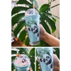 Sevimli Panda Temalı Çift Katman 450ml Suluk Pipetli Mika Matara Mavi 2770