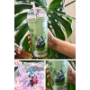 Sevimli Panda Temalı Çift Katman 450ml Suluk Pipetli Mika Matara Yeşil 2770