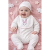 Sevimli Tavşan Desenli Kız Bebek 4’lü Tulum Seti