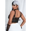 Şık Deri Zincirli Göğüs Tasma Ve Bileklik Takım Harness - Brf952