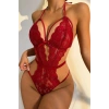 Şık Kırmızı Dantelli Babydoll Gecelik Brf1302