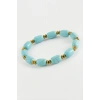 Silindir Turkuaz Doğaltaş Bileklik