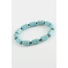 Silindir Turkuaz Doğaltaş Bileklik