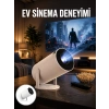 Sinema Projektörü Android Hdmı Usb Wifi Ses Çıkışlı Ayaklı Projeksiyon Taşınabilir Yeni Nesil
