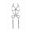 Siyah Body Harness Metal Halka Detaylı Ayarlanabilir Vücut Kemeri - Brf196