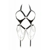 Siyah Body Harness Suni Deri Zincir Detaylı Vücut Aksesuarı - Brf1161