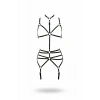 Siyah Body Harness Tam Vücut Boyunluklu Metal Halka Detaylı - Brf262