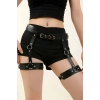 Siyah Deri Jartiyer Harness - Brf804