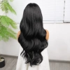 Siyah Fiber Sentetik Dalgalı Tül Peruk
