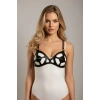 Siyah Göğüs Harness Deri Detaylı Kafes Bralet - Brf1155