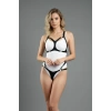 Siyah Harness Takım Deri O-halka Detaylı Vücut Aksesuarı - Brf1101