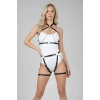 Siyah Harness Takım Zincir Detaylı Deri Vücut Kemer - Brf1084