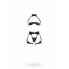 Siyah Jartiyer Harness Suni Deri Fermuar Detaylı Bralet Takım - Brf1373