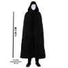 Siyah Kapüşonlu 120 cm Pelerin ve Beyaz Boyanabilir Tam Yüz Maske