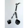 Siyah Kırbaç - Kelepçe Deri Bağlantılı Metal Detaylı Set - Brf1024