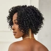 Siyah Kısa Afro Yan Tül Peruk