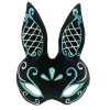 Siyah Mavi Beyaz Simli Tavşan Maskesi