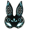 Siyah Mavi Beyaz Simli Tavşan Maskesi