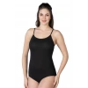 MARSİLYAN™ SİYAH MI  1415 Modal Cotton Çıtçıtlı İnce Askılı Body