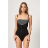 MARSİLYAN™ SİYAH MI  2043 Göğsü Açık Agraflı Body Korse