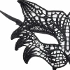 Siyah Renk Kedi Model Dantel İşleme Parti Maskesi (4887)