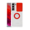 Sm Galaxy S21 Plus - S30 Plus Kılıf Sürgülü Kamera Lens Korumalı Yüzük Standlı Silikon Kılıf