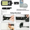 Solar LED Bahçe Sokak Lambası Hareket Sensörlü Kumandalı 3 Modlu Güneş Enerjili