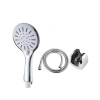 Spiral Hortumlu 4 Kademeli Krem El Duşu Başlığı Banyo Duş Seti