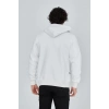 Tam Fermuarlı Kapşonlu  SweatShirt - Beyaz -