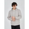 Tam Fermuarlı Kapşonlu  SweatShirt - Boyalı Gri