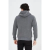 Tam Fermuarlı Kapşonlu  SweatShirt - Füme -