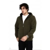 Tam Fermuarlı Kapşonlu  SweatShirt - Haki -