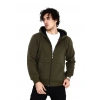 Tam Fermuarlı Kapşonlu  SweatShirt - Haki -