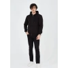 Tam Fermuarlı Kapşonlu  SweatShirt - Siyah -