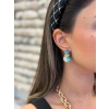 Taşlı Küpe - Mavi