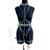 Tasma Ve Zincir Detaylı Şık Deri Harness, Deri Fantezi Giyim- Brf1225