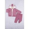 Tavşan Kulaklı Puanlı 3lü Kız Bebek Takım
